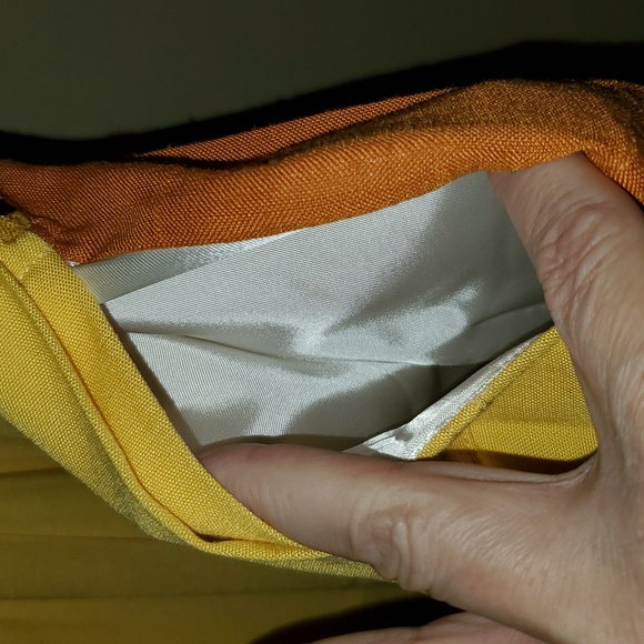 Peter Do Pleated Color Block Yellow Orange Skirt Size S - Picture 13 of 15